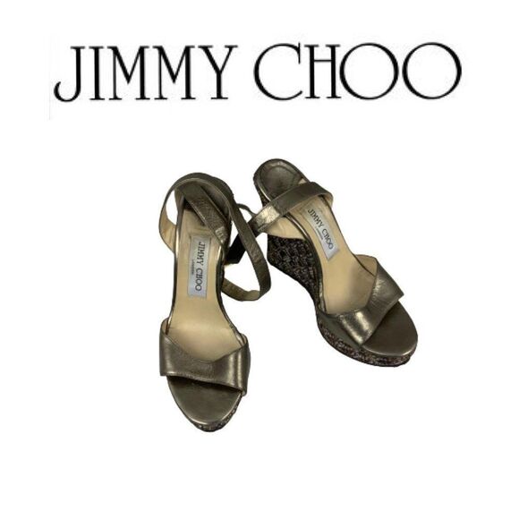 Jimmy Choo Wedge Sandals. Sz 37 - Picture 1 of 5
